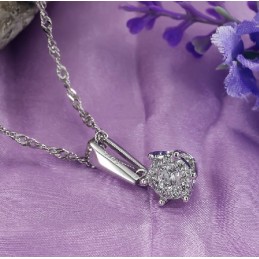 Pålidelig Omdømme Platinbelagt Titanhalskæde Med Diamanter Til Kvinder