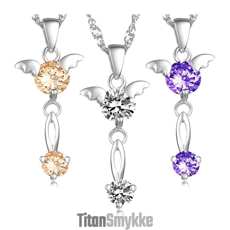 Kvalitets- Og Kvantitetsgaranteret Titanhalskæde Med Diamanter Til Kvinder