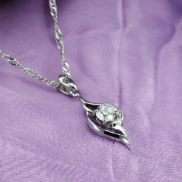 Høj Kvalitets Halskæde Med Fjerformet Platinbelægning I Titanium Til Kvinder