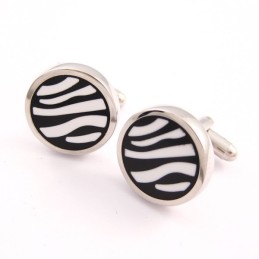 Runde Manchetknapper Med Titanium-Zebraer