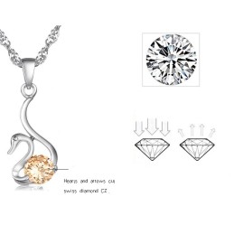 Pålidelig Omdømme Kvindelig Svaneformet Platinbelagt Titanhalskæde Med Diamanter