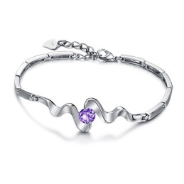 Høj Kvalitet Lilla Platinbelagt Titanarmbånd Med Diamanter Til Kvinder