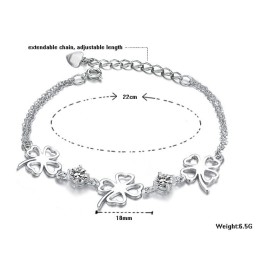 Dronningen Af Kvalitet, Kvindelig Kløverformet Titaniumarmbånd Med Diamanter