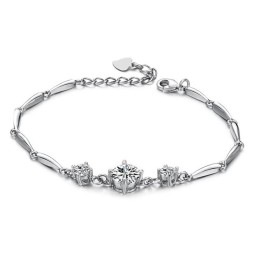 Stabil Kvalitet Platinbelagt Titanarmbånd Til Kvinder Med Diamanter