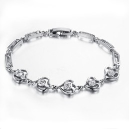Kvalitets- Og Kvantitetssikret Platinbelagt Titanarmbånd Med Diamanter Til Kvinder