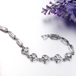 Kvalitets- Og Kvantitetssikret Platinbelagt Titanarmbånd Med Diamanter Til Kvinder