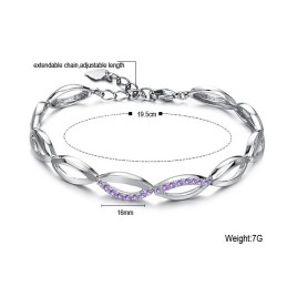 Komplet I Specifikationer Platinbelagt Titanarmbånd Til Kvinder Med Diamanter