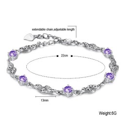 Fremragende Kvalitets Hul Platinbelagt Titanarmbånd Til Kvinder Med Diamanter
