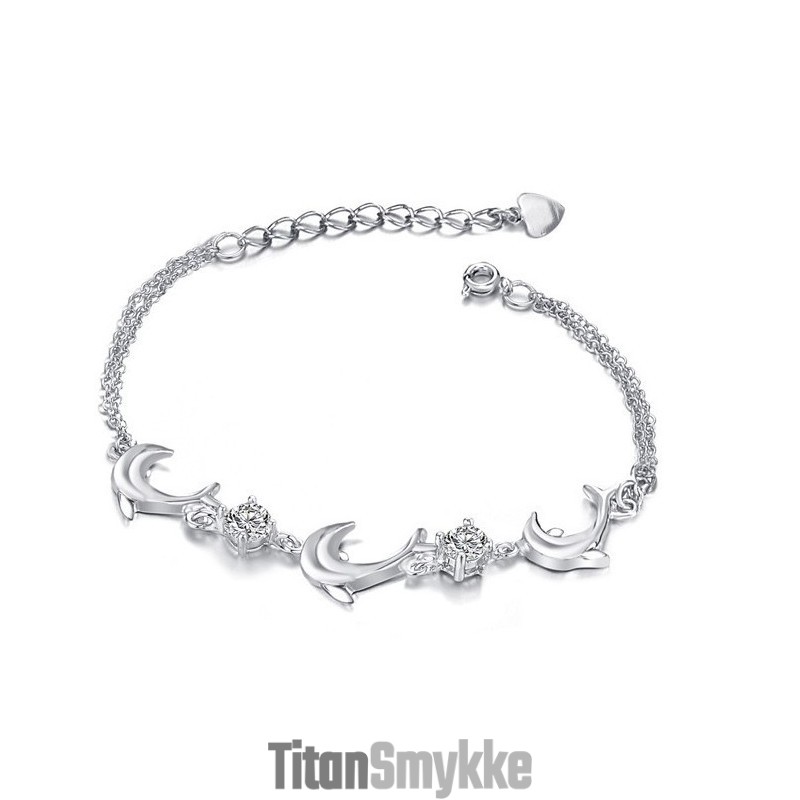 Kvalitets- Og Kvantitetssikret Delfinformet Titanarmbånd Med Krystal Til Kvinder