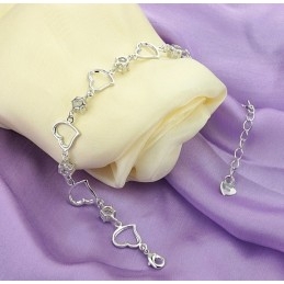 Høj Kvalitet Kvindelig Kæreste Platinbelagt Titanium Armbånd Med Diamanter
