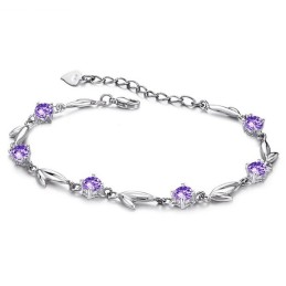 Verdenskendt Kvindelig Lilla Platinbelagt Titanarmbånd Med Diamanter