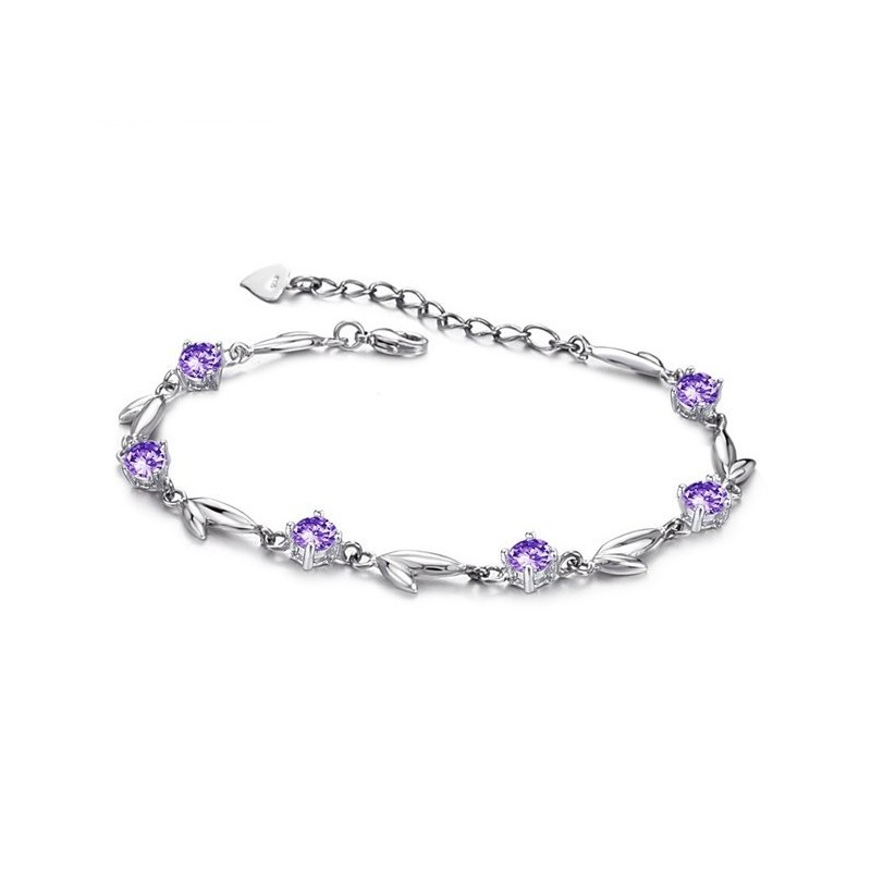 Verdenskendt Kvindelig Lilla Platinbelagt Titanarmbånd Med Diamanter Verdenskendt Kvindelig Lilla Platinbelagt Titanarmbånd Med Diamanter