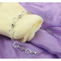 Pålidelig Kvalitets Elegant Platinbelagt Titanarmbånd Til Kvinder Med Lilla Diamant