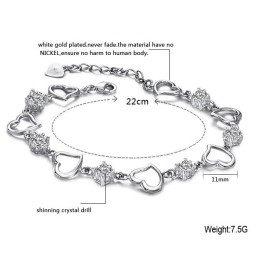 Pålidelig Kvalitets Elegant Platinbelagt Titanarmbånd Til Kvinder Med Lilla Diamant