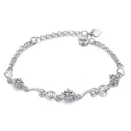 Høj Kvalitet Lilla Platinbelagt Titanarmbånd Med Diamanter Til Kvinder