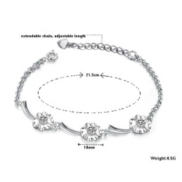 Pålidelig Og Præstationsdygtig Kvindelig Kløverformet Platinbelagt Titanarmbånd Med Diamanter