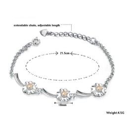 Pålidelig Og Præstationsdygtig Kvindelig Kløverformet Platinbelagt Titanarmbånd Med Diamanter