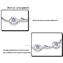 Pålidelig Og Præstationsdygtig Kvindelig Kløverformet Platinbelagt Titanarmbånd Med Diamanter