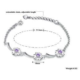 Pålidelig Og Præstationsdygtig Kvindelig Kløverformet Platinbelagt Titanarmbånd Med Diamanter