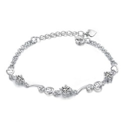 Kvalitets- Og Kvantitetssikret Platinbelagt Titanarmbånd Til Kvinder Med Rhinsten