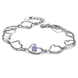 Høj Kvalitet Kvindelig Kæreste Platinbelagt Titanium Armbånd Med Diamanter