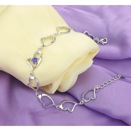 Høj Kvalitet Kvindelig Kæreste Platinbelagt Titanium Armbånd Med Diamanter