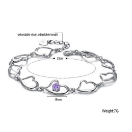 Høj Kvalitet Kvindelig Kæreste Platinbelagt Titanium Armbånd Med Diamanter