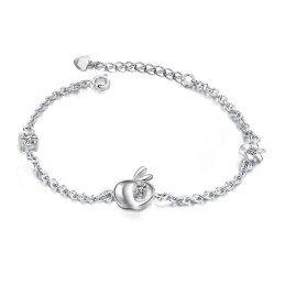 Pålidelig Omdømme Kvindelig Hul Platinbelagt Titanarmbånd Med Rhinsten