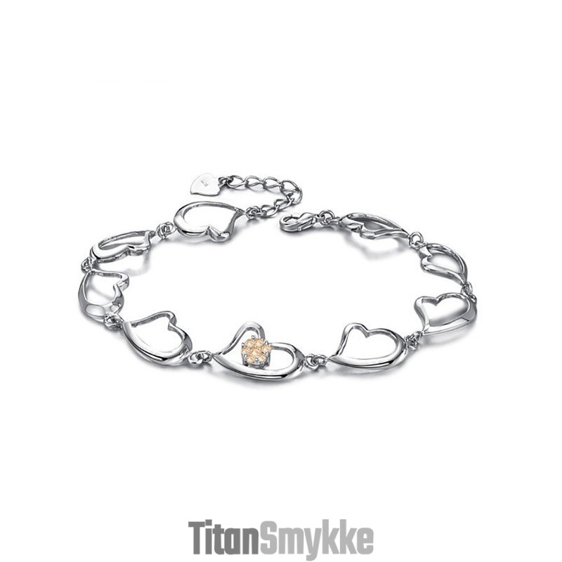Verdenskendt Kvindelig Kæreste Titaniumarmbånd Med Rhinsten