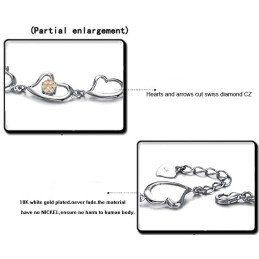 Verdenskendt Kvindelig Kæreste Titaniumarmbånd Med Rhinsten