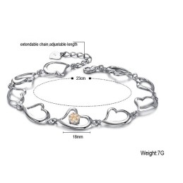 Verdenskendt Kvindelig Kæreste Titaniumarmbånd Med Rhinsten