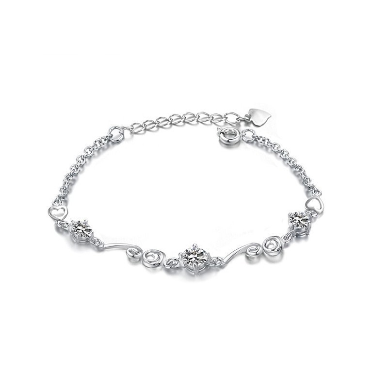 Stabil Kvalitet Platinbelagt Titanarmbånd Til Kvinder Med Rhinsten Stabil Kvalitet Platinbelagt Titanarmbånd Til Kvinder Med Rhinsten