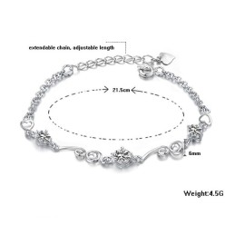 Stabil Kvalitet Platinbelagt Titanarmbånd Til Kvinder Med Rhinsten