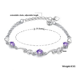 Stabil Kvalitet Platinbelagt Titanarmbånd Til Kvinder Med Rhinsten