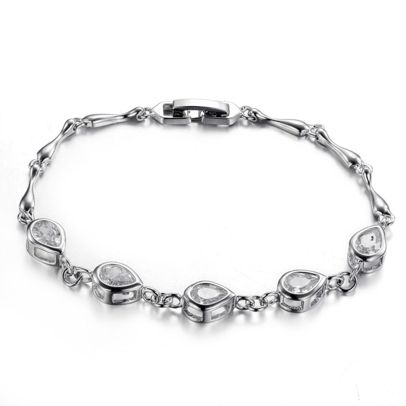 Høj Kvalitet Platinbelagt Titanarmbånd Med Diamanter Til Kvinder Høj Kvalitet Platinbelagt Titanarmbånd Med Diamanter Til Kvinder
