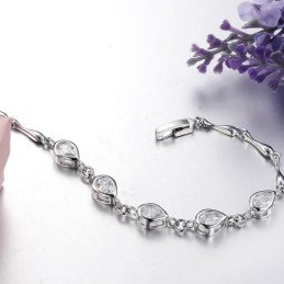 Høj Kvalitet Platinbelagt Titanarmbånd Med Diamanter Til Kvinder
