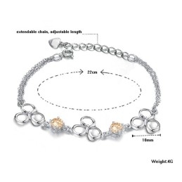 Kvalitets- Og Kvantitetssikret Platinbelagt Titanarmbånd Med Diamanter Til Kvinder