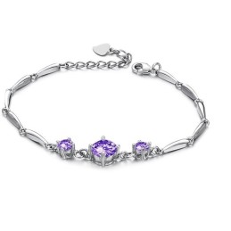 Stabil Kvalitet Lilla Platinbelagt Titanarmbånd Til Kvinder Med Diamanter