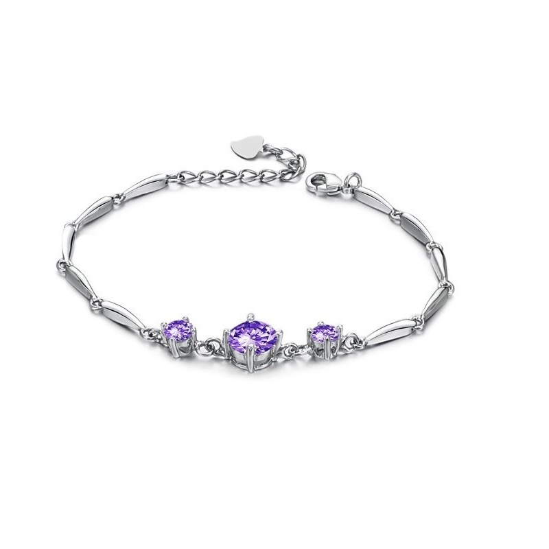 Stabil Kvalitet Lilla Platinbelagt Titanarmbånd Til Kvinder Med Diamanter