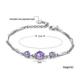 Stabil Kvalitet Lilla Platinbelagt Titanarmbånd Til Kvinder Med Diamanter