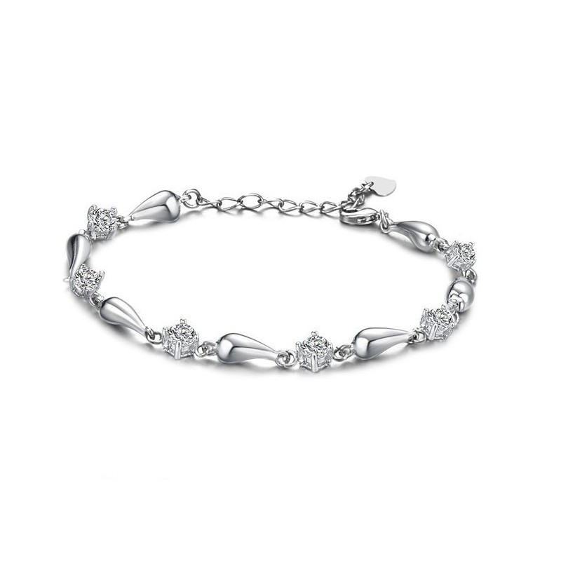 Kvalitets- Og Kvantitetssikret Platinbelagt Titanarmbånd Med Diamanter Til Kvinder