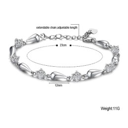 Kvalitets- Og Kvantitetssikret Platinbelagt Titanarmbånd Med Diamanter Til Kvinder