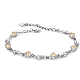 Komplet I Specifikationer Platinbelagt Titanarmbånd Til Kvinder Med Diamanter