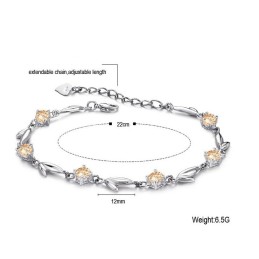 Komplet I Specifikationer Platinbelagt Titanarmbånd Til Kvinder Med Diamanter