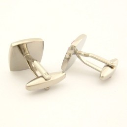 Titanium Elfenben Diagonal Stribet Elegance Muslingeskal Manchetknapper