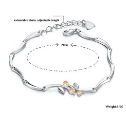 Kvalitets- Og Kvantitetssikret Platinbelagt Titanarmbånd Med Diamanter Til Kvinder