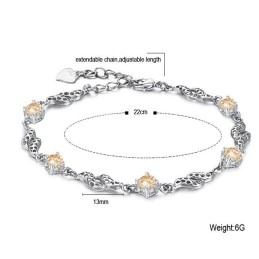 Høj Kvalitet, Hul Platinbelagt Titanarmbånd Til Kvinder Med Diamanter