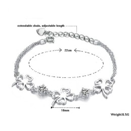 Fremragende Kvalitet Kvindelig Kløverformet Titaniumarmbånd