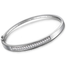 Pålidelig Kvalitets Allergifri Platinbelagt Titanarmbånd Til Kvinder Med Diamanter