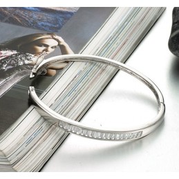 Pålidelig Kvalitets Allergifri Platinbelagt Titanarmbånd Til Kvinder Med Diamanter